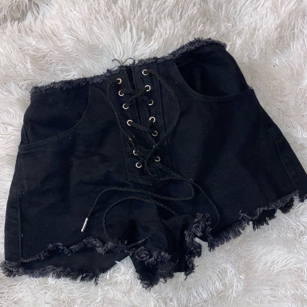 shein tie up shorts